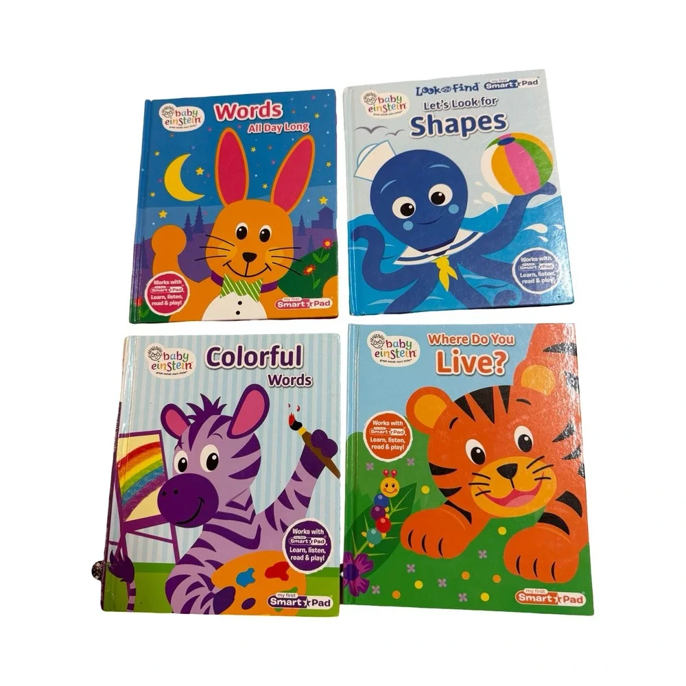 Baby Einstein My First Smart Pad 4 Book Set Shapes Words Animals Kids